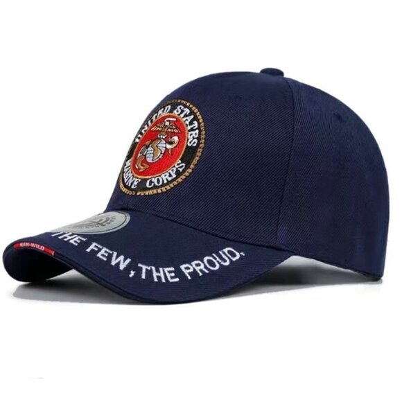 Marine Corps Baseball Cap Patriotic Trucker Hat USMC Embroidered Blue Unisex Men - Picture 1 of 14